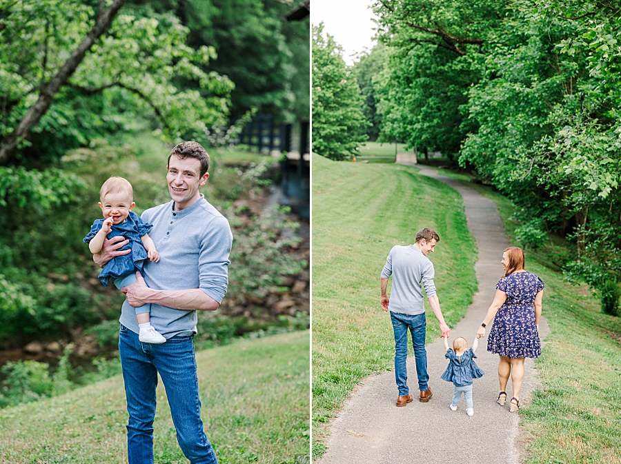 Dad holding baby at Covered Bridge Family Session by Amanda May Photos 