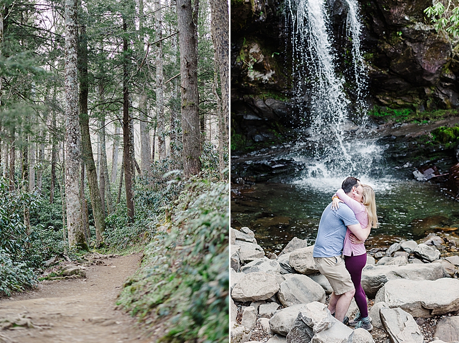 just engaged at grotto falls proposal
