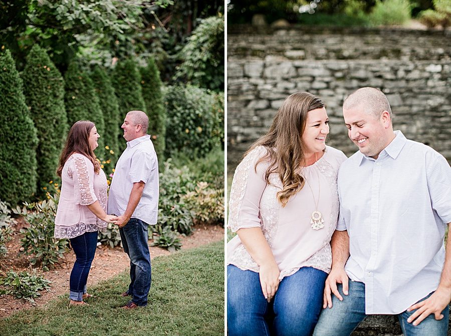 Holding hands at this Volunteer Landing engagement session by Knoxville Wedding Photographer, Amanda May Photos.