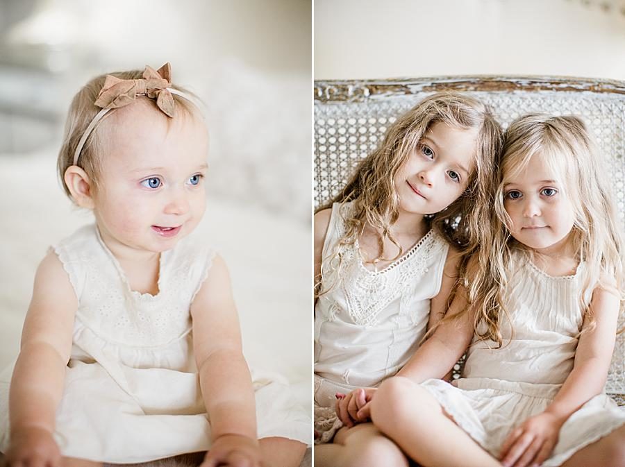 Daughters at this 12 month lifestyle session by Knoxville Wedding Photographer, Amanda May Photos.