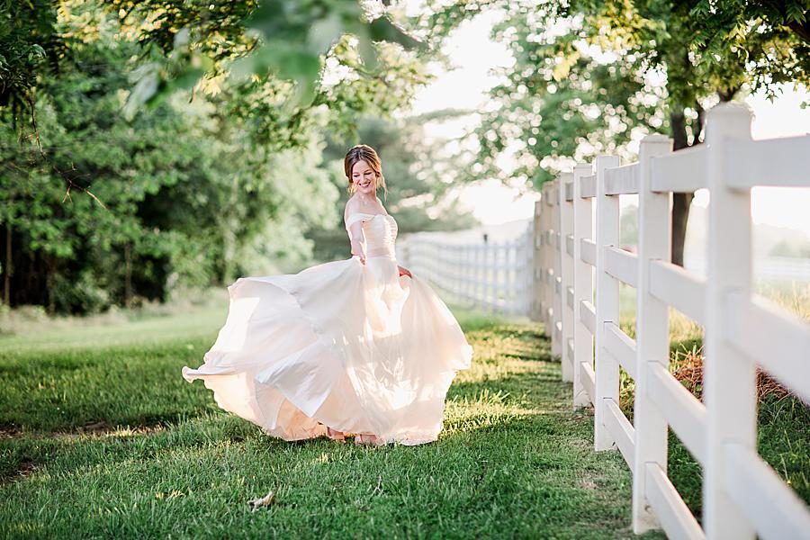 Almond wedding dress at this Marblegate Farm Bridal Session by Knoxville Wedding Photographer, Amanda May Photos.