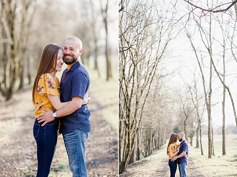 Line of trees at this Marblegate Farm engagement by Knoxville Wedding Photographer, Amanda May Photos.