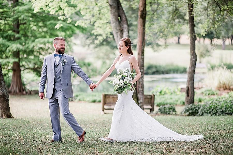 Husband and wife at this Marblegate Farm Wedding by Knoxville Wedding Photographer, Amanda May Photos.