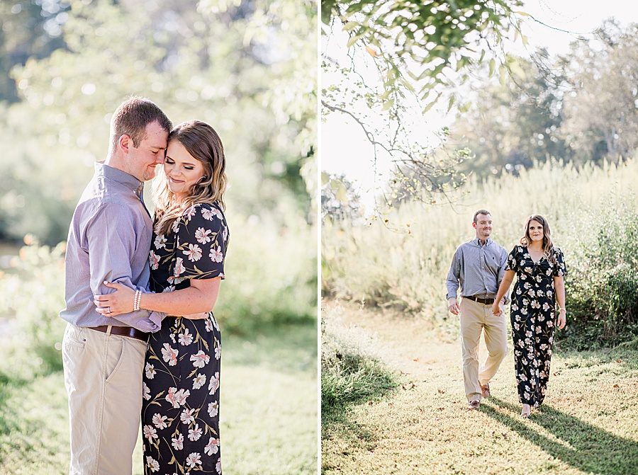 Floral maxi dress at this Melton Hill engagement session by Knoxville Wedding Photographer, Amanda May Photos.