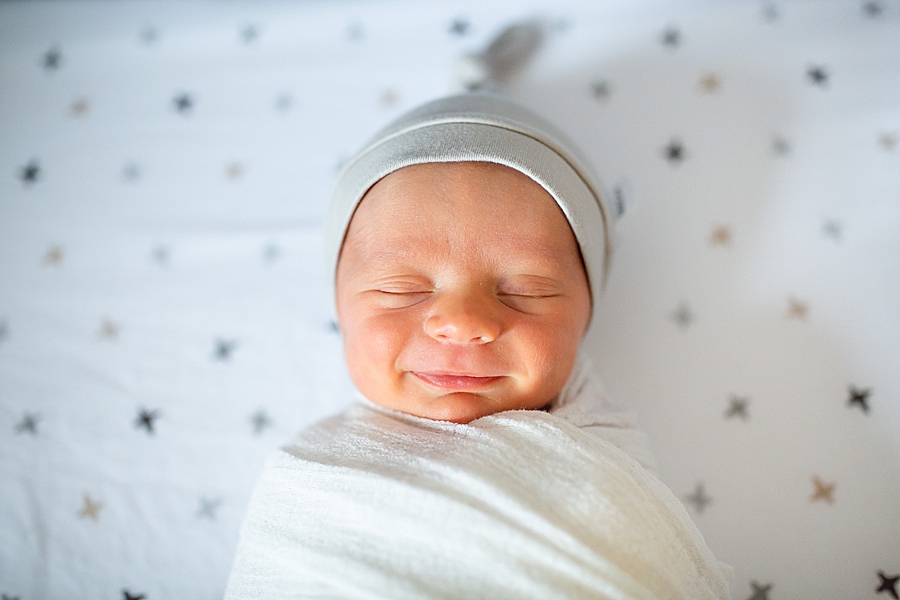 smiling baby at newborn session