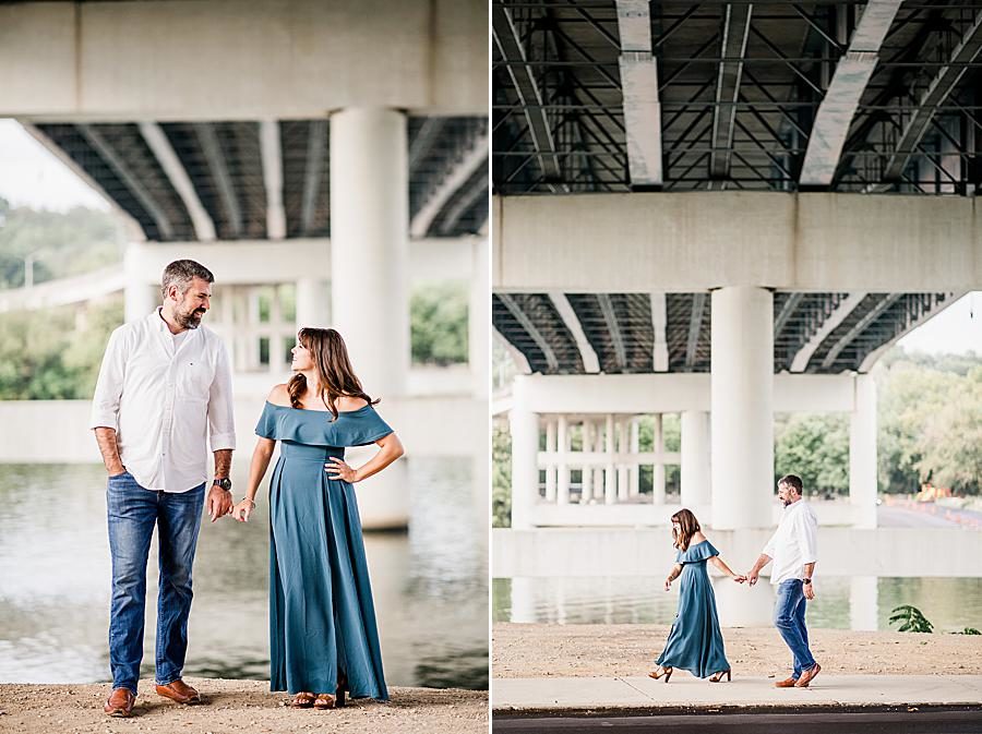 Interstate overpass at this Printshop Brewery engagement by Knoxville Wedding Photographer, Amanda May Photos.