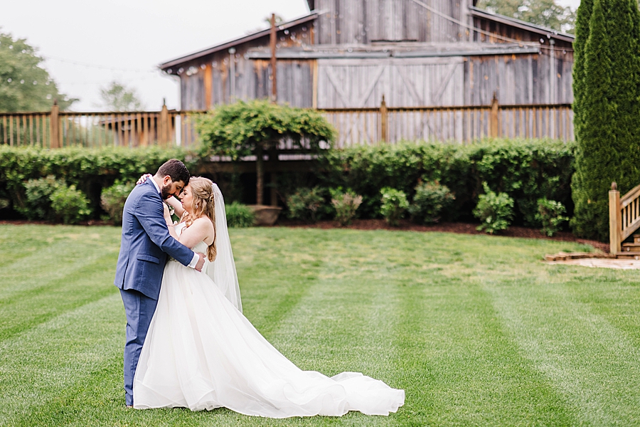 Just married pictures at rainy castleton farms wedding