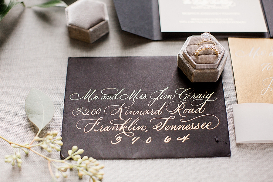 hand lettered invitation suite