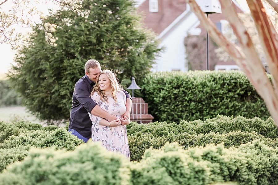 Arms wrapped around at this engagement session by Knoxville Wedding Photographer, Amanda May Photos.